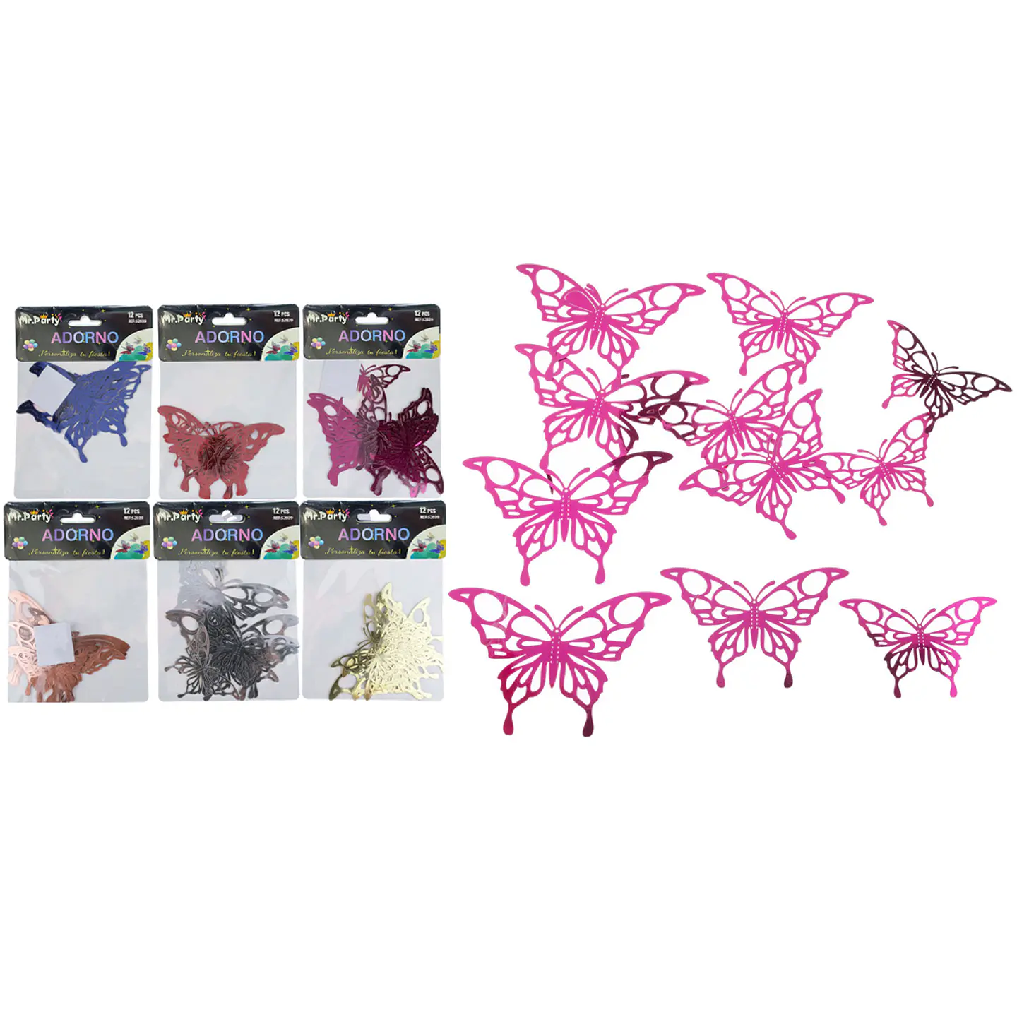 Adorno decorativo mariposa Color Aleatorio 12pcs 1