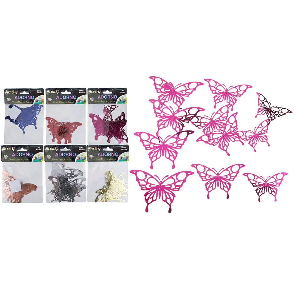Adorno decorativo mariposa Color Aleatorio 12pcs 1