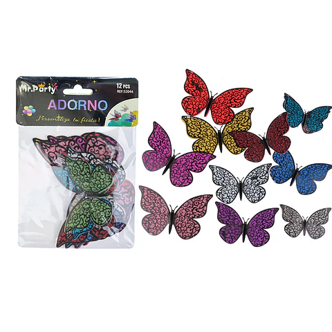 Adorno decorativo mariposa Color Aleatorio 12pcs