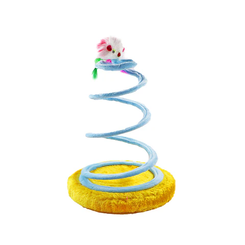 Juguete para gato colores espiral con ratón 26cm