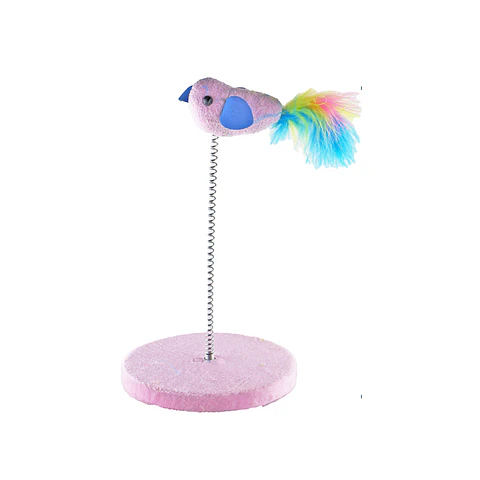 Juguete para gato resorte con pájaro
