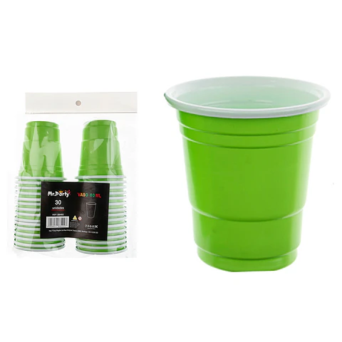 Vasos plásticos shot desechable verde 60ML 30pcs
