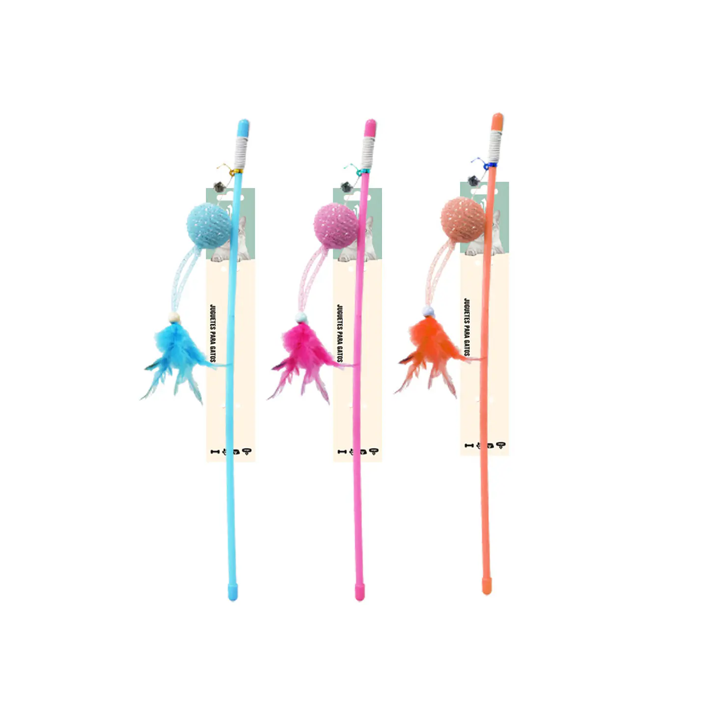 Juguete varita para gatos con plumas Color Aleatorio 1
