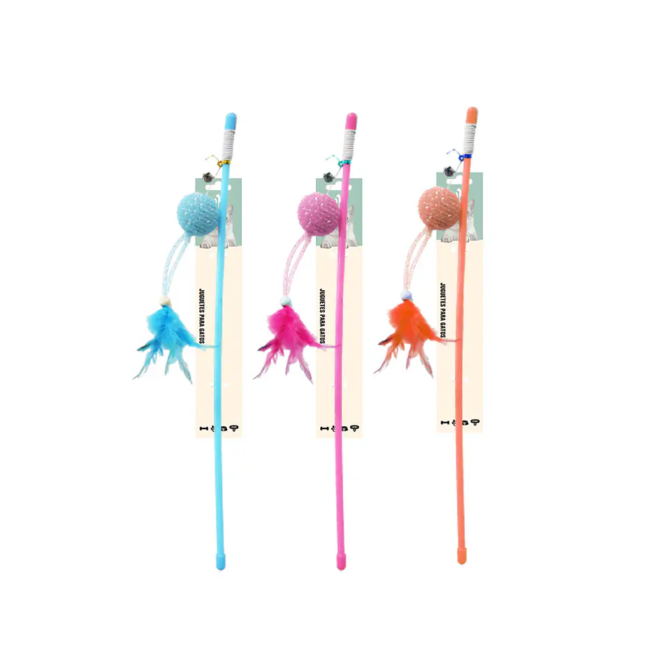 Juguete varita para gatos con plumas Color Aleatorio 1