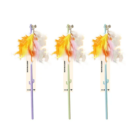 Juguete varita para gatos con plumas Color Aleatorio