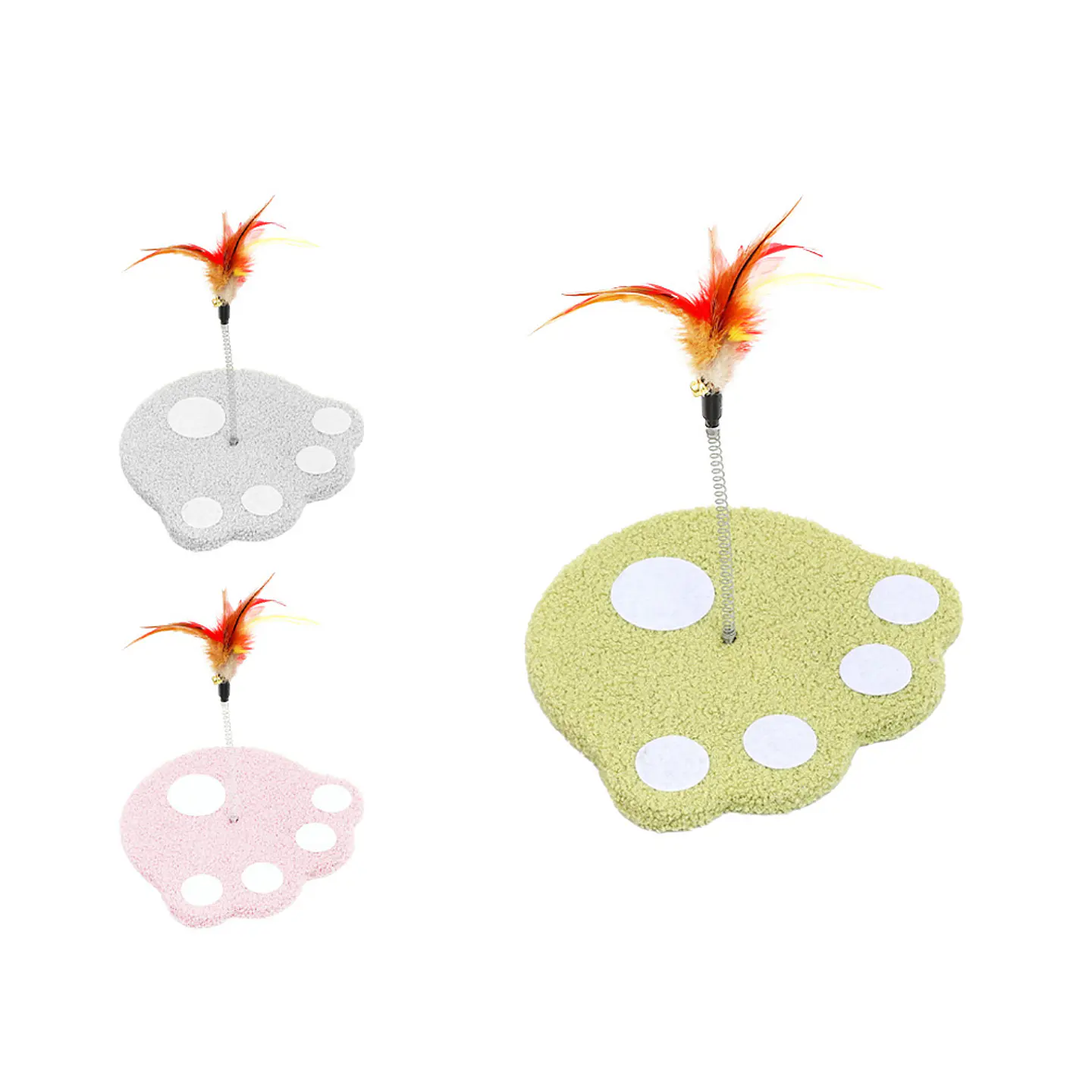 Poste rascador con resorte y plumas para gatos 25*22*26cm Color Aleatorio 1