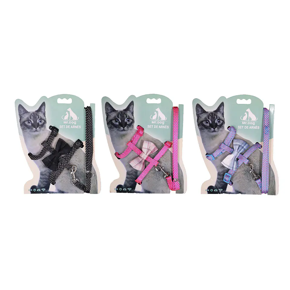 Set de arnés H harness con lazo para gato 1.0cm*120cm Color Aleatorio 1