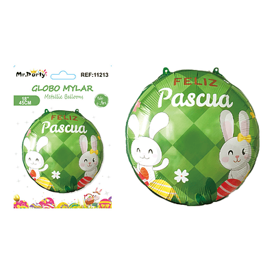 Globo metálico con conejo de pascua 45cm