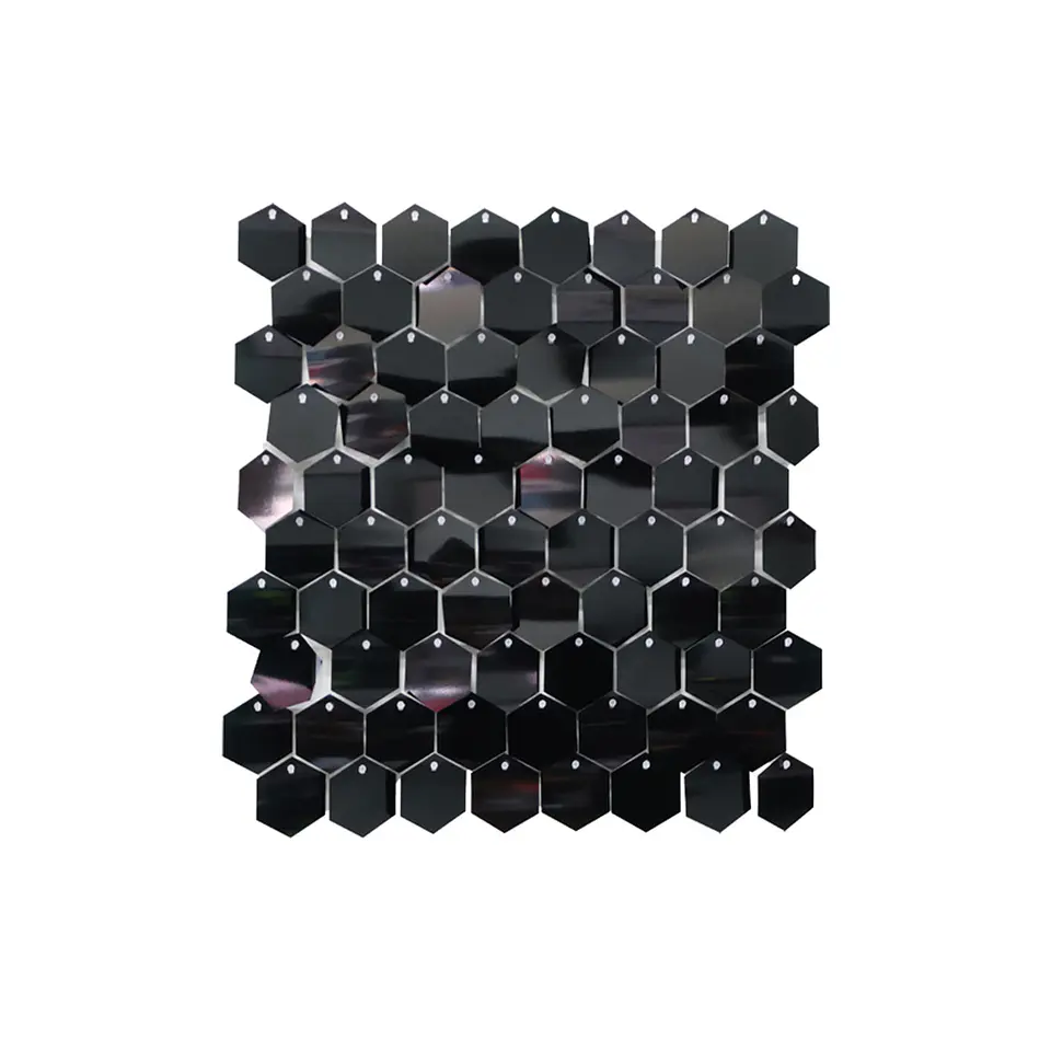 Panel decorativo shimmer wall hexagonal negro 30*30cm 1