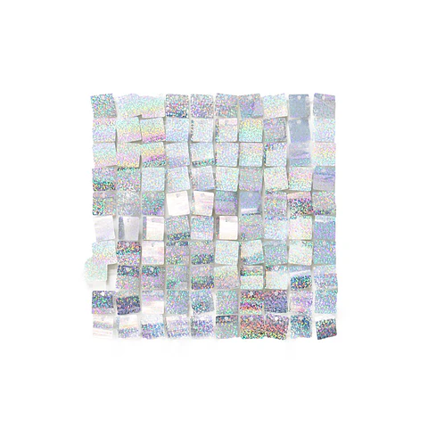 Panel decorativo shimmer wall cuadrado láser plateado 30*30cm