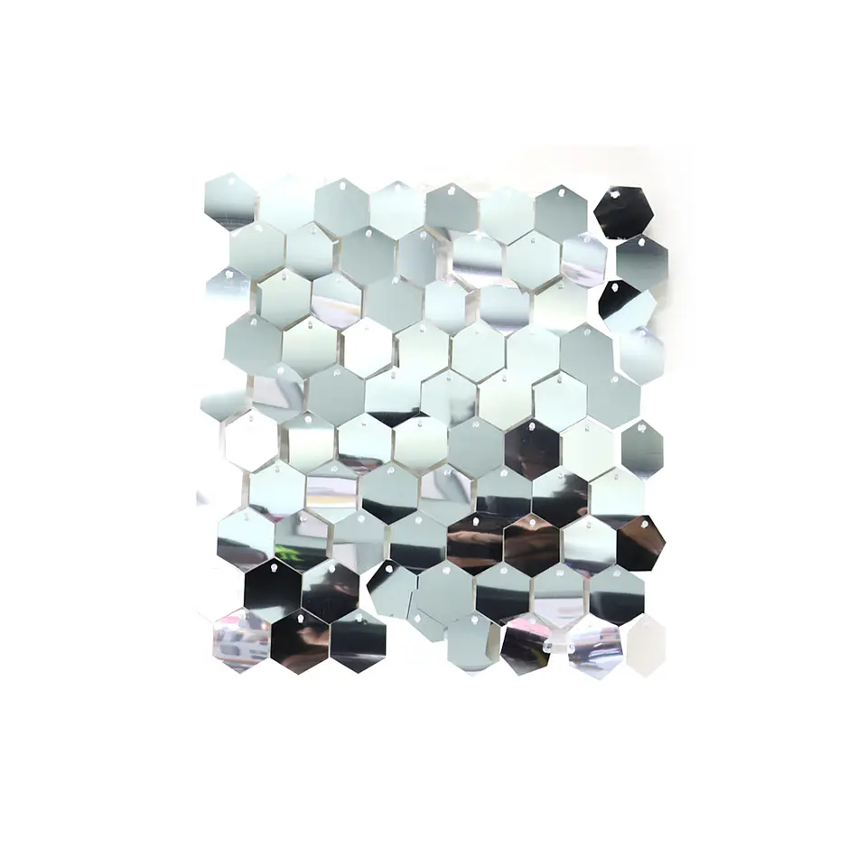 Panel decorativo shimmer wall hexagonal plateado 30*30cm 1