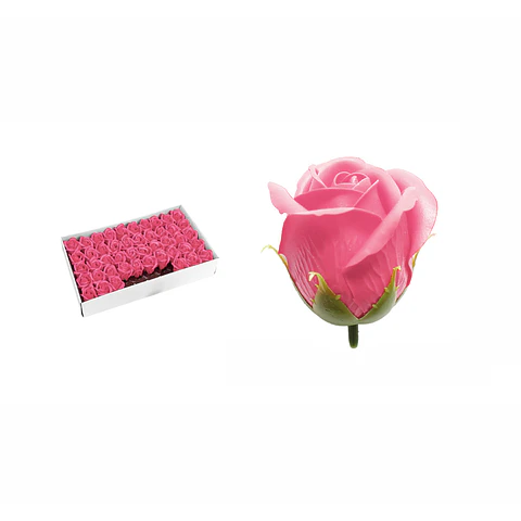 Rosas de jabón aromáticas 5cm 50 piezas rosado