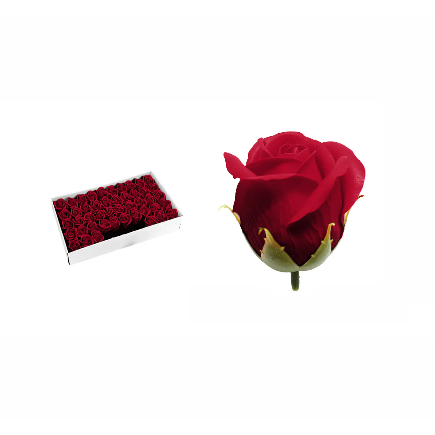 Rosas de jabón aromáticas 5cm 50 piezas rojo tinto 1
