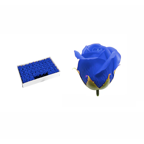 Rosas de jabón aromáticas 5cm 50 piezas azul