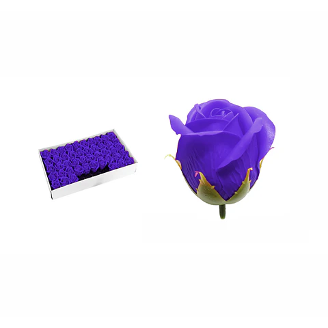 Rosas de jabón aromáticas 5cm 50 piezas morado