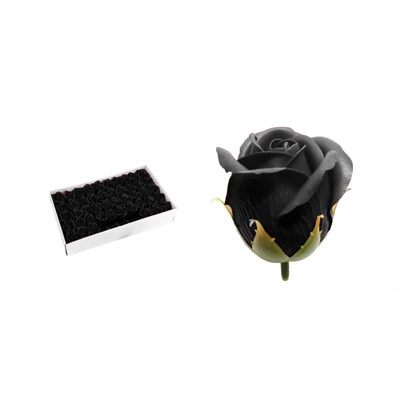 Rosas de jabón aromáticas 5cm 50 piezas negro 1