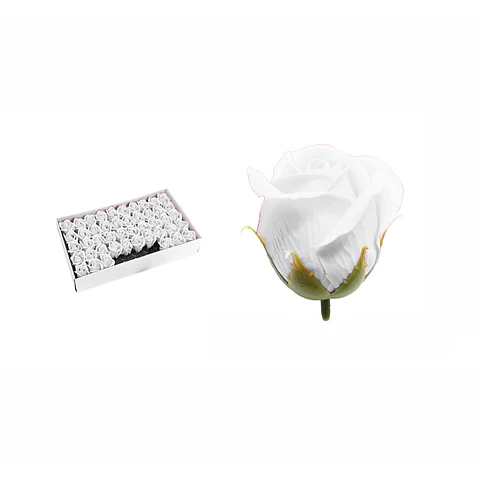 Rosas de jabón aromáticas 5cm 50 piezas blanco