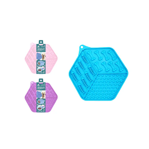 Cuenco lento hexagonal para mascotas 18.5*15.5cm Color Aleatorio