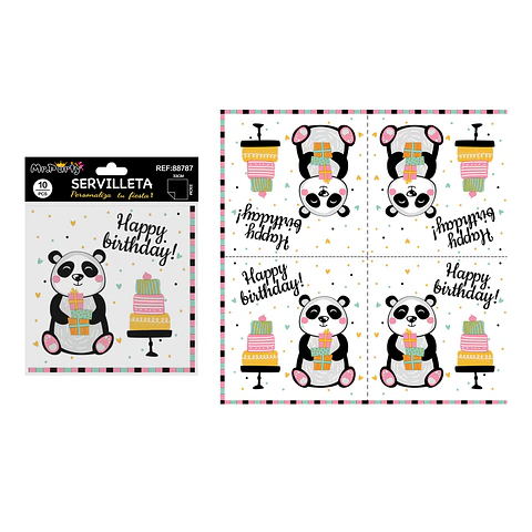 Servilletas panda 33*33cm 10pcs