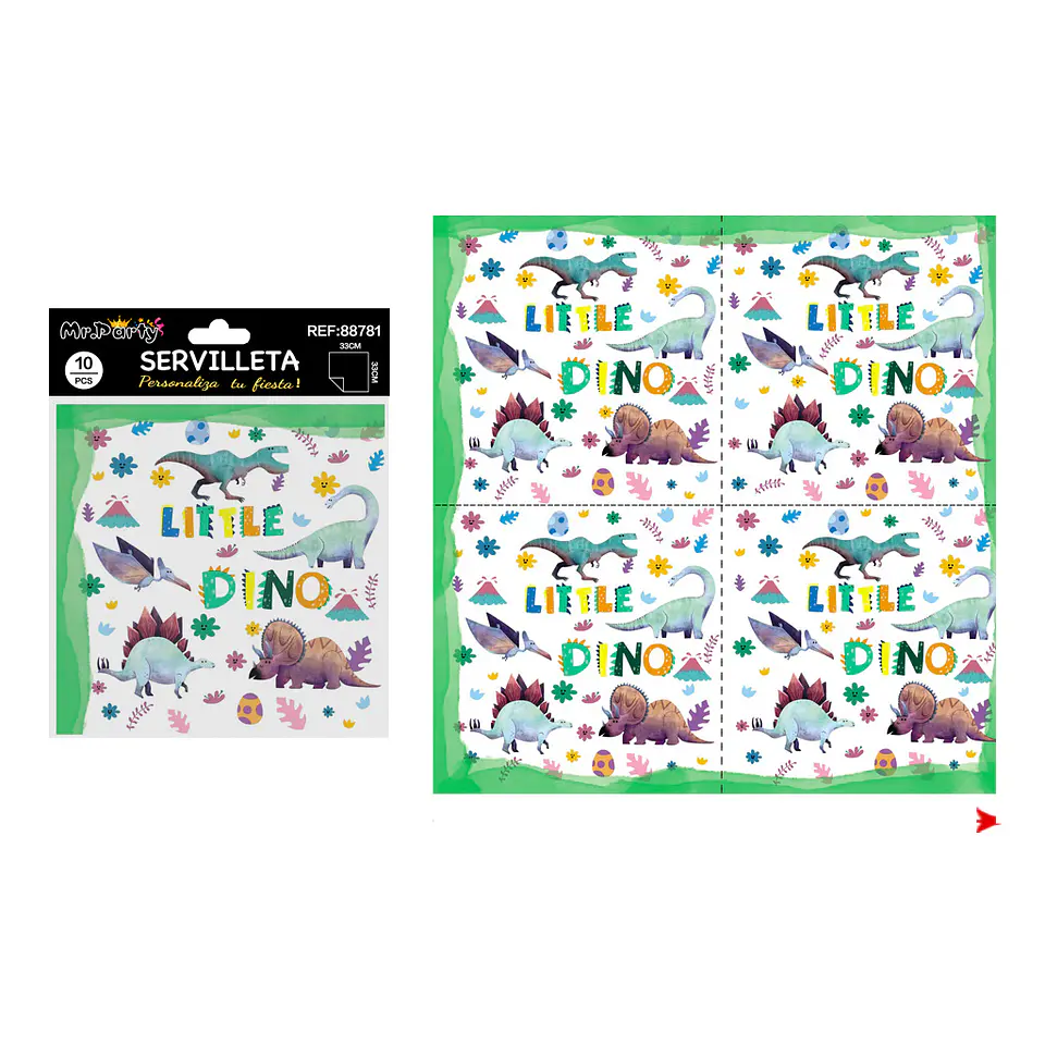 Servilletas dinosaurio 33*33cm 10pcs 1