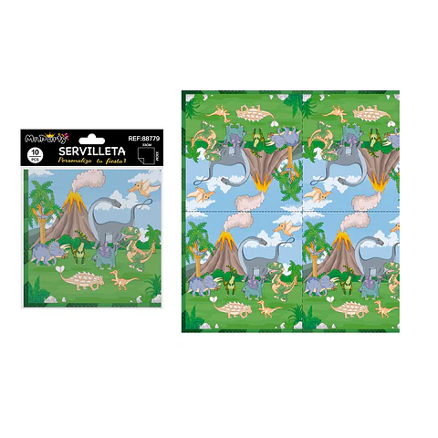 Servilletas dinosaurio 33*33cm 10pcs