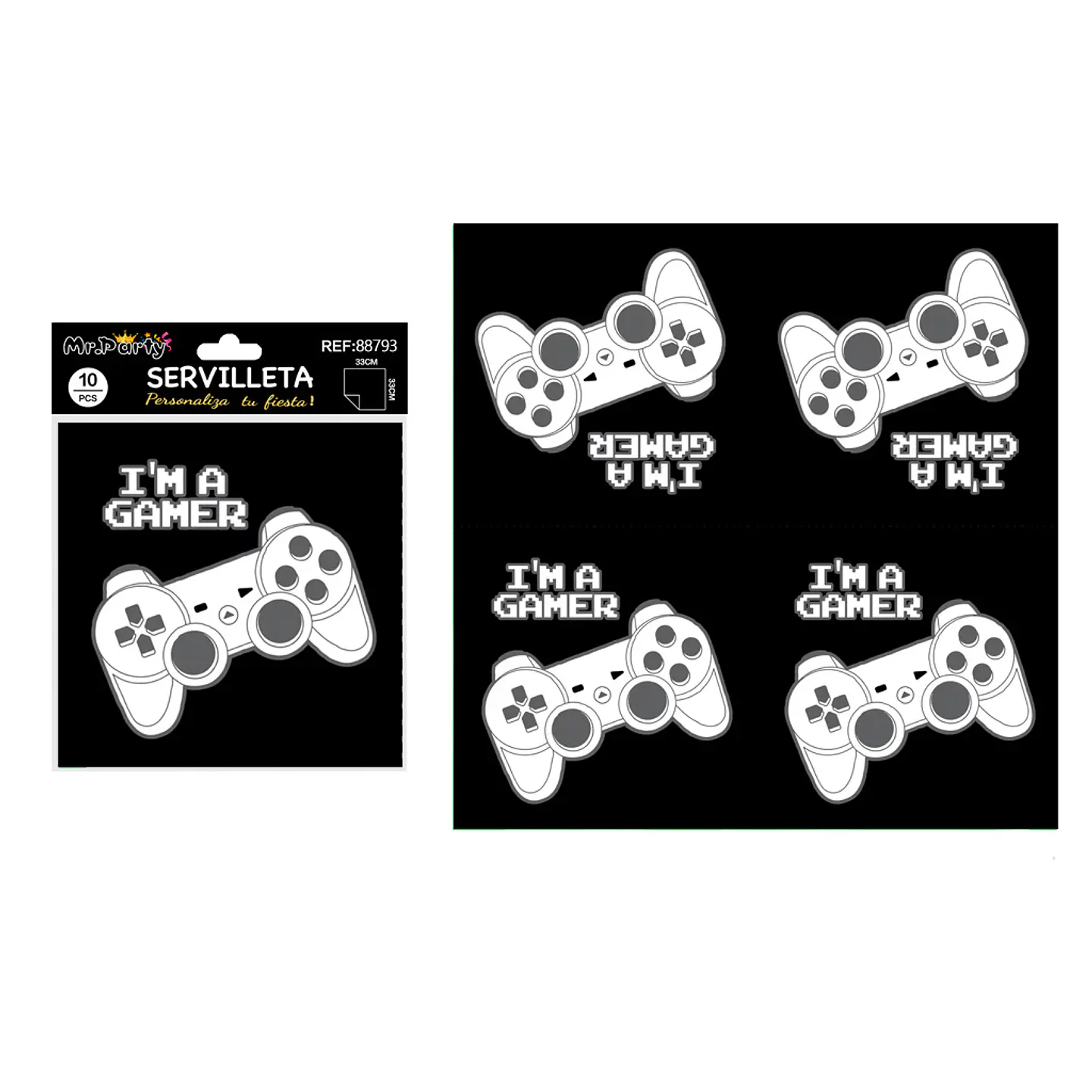 Servilletas consola de videojuegos 33*33cm 10pcs 1