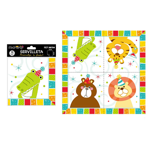 Servilletas mundo animal 33*33cm 10pcs