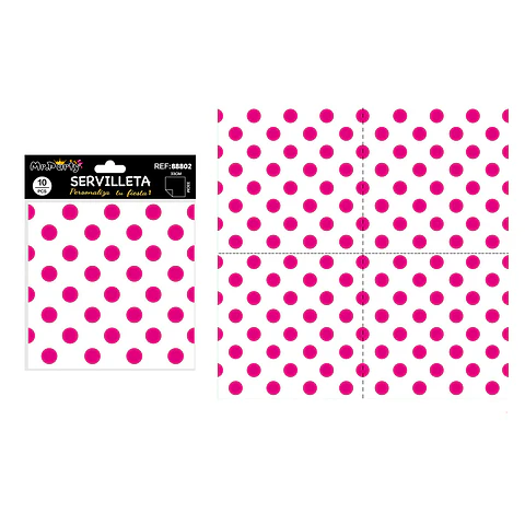 Servilletas puntos fucsia 33*33cm 10pcs