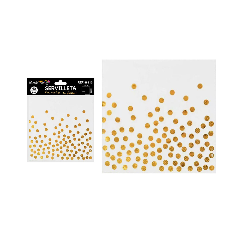 Servilletas puntos dorados en relieve 33*33cm 10pcs