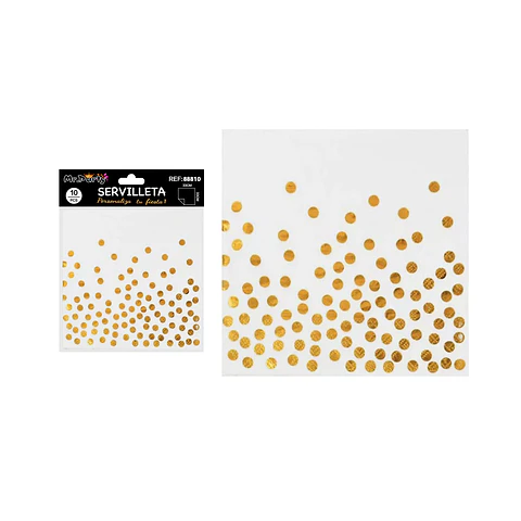 Servilletas puntos dorados en relieve 33*33cm 10pcs