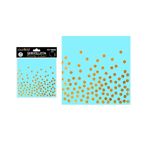 Servilletas azules con puntos dorados en relieve 33*33cm 10pcs