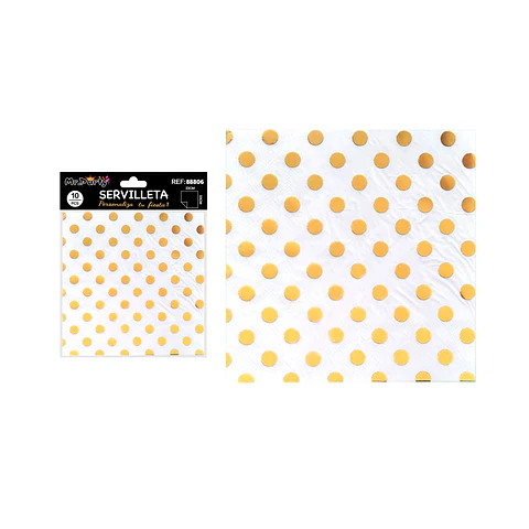 Servilletas puntos dorados en relieve 33*33cm 10pcs