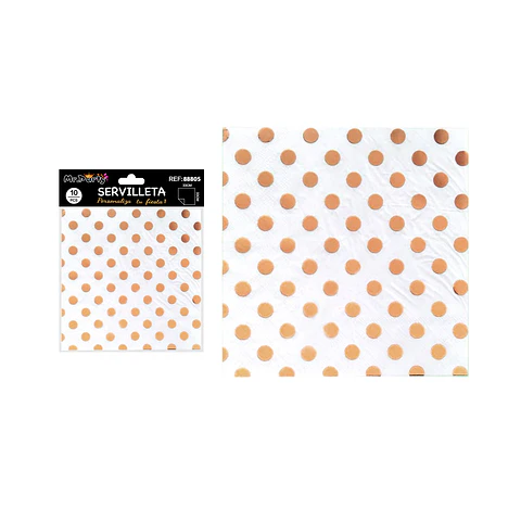 Servilletas puntos oro rosa en relieve 33*33cm 10pcs