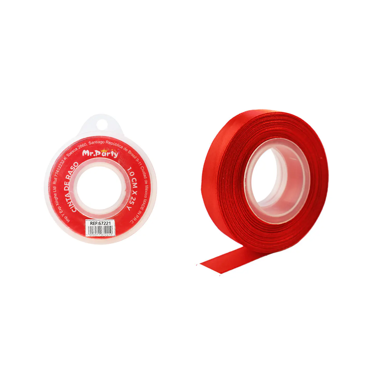 Cinta de raso 1cm*25Y rojo intenso 1