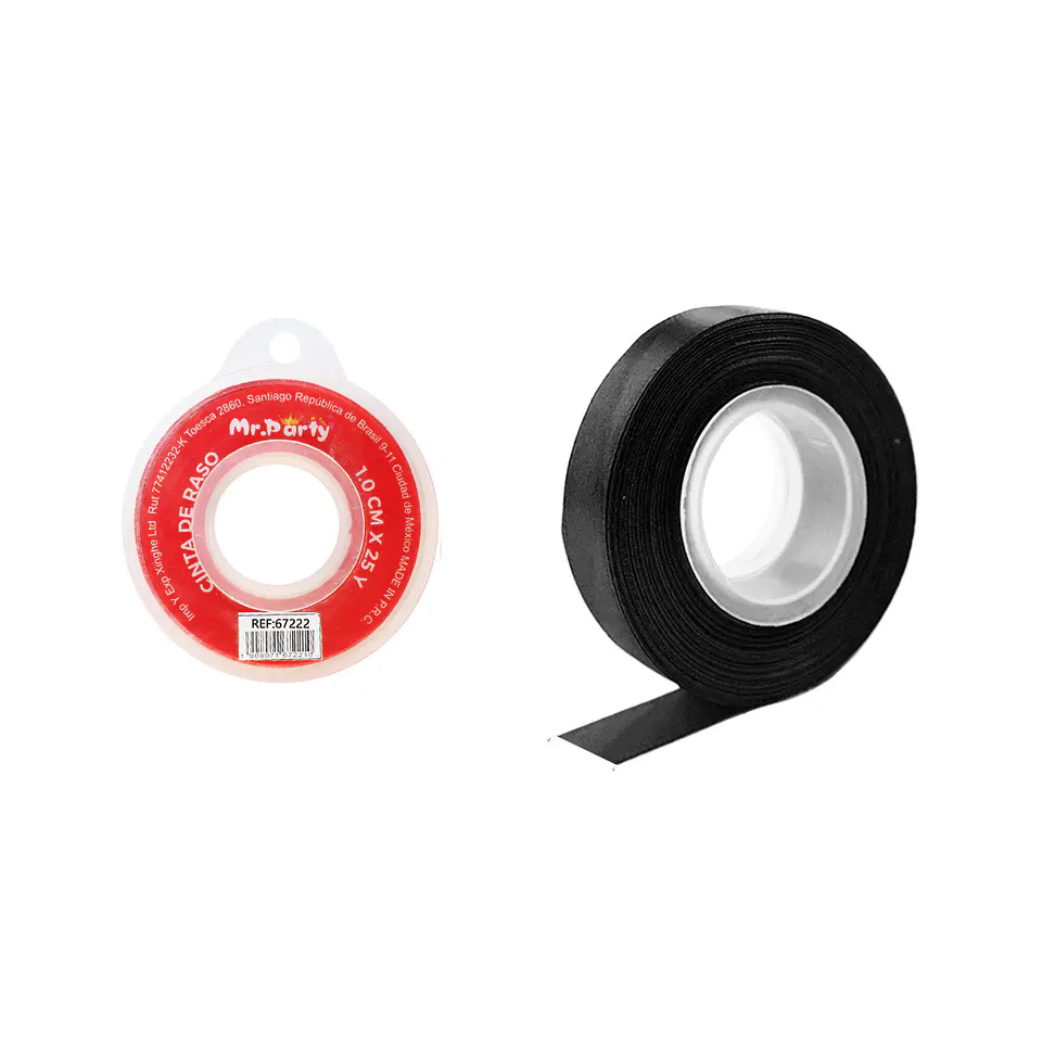 Cinta de raso 1cm*25Y negro 1