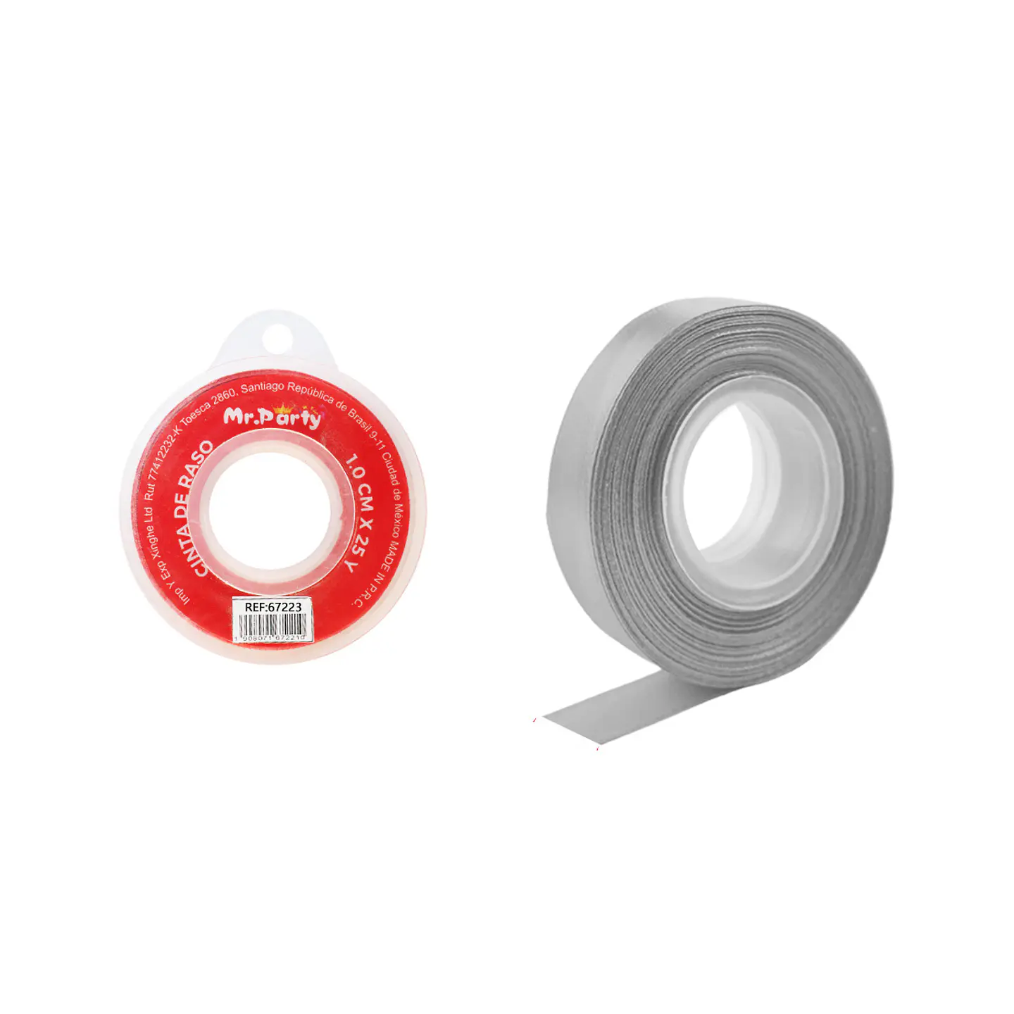 Cinta de raso 1cm*25Y gris 1