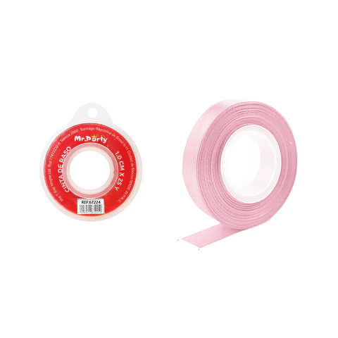 Cinta de raso 1cm*25Y rosado claro
