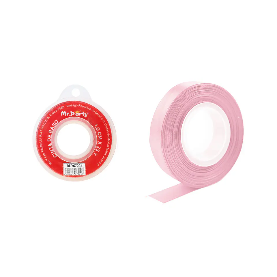 Cinta de raso 1cm*25Y rosado claro 1