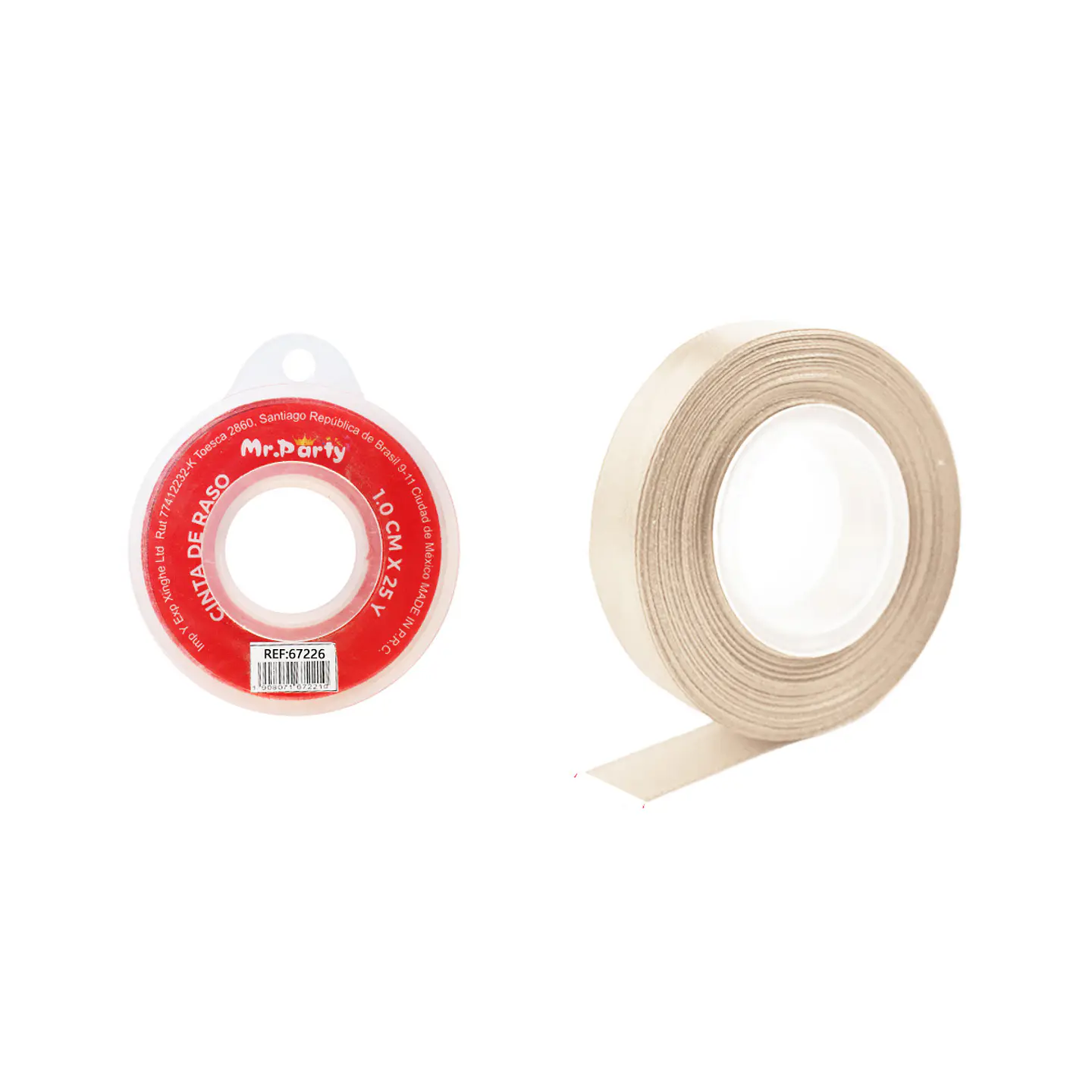 Cinta de raso 1cm*25Y beige 1