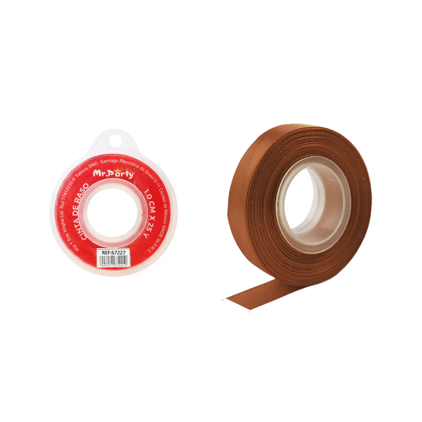Cinta de raso 1cm*25Y marrón 1
