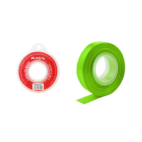 Cinta de raso 1cm*25Y verde fluorescente