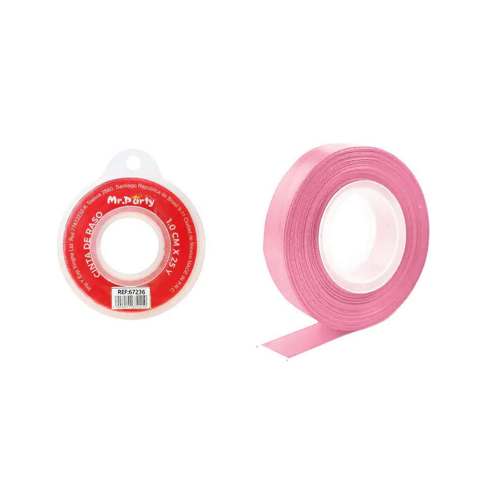 Cinta de raso 1cm*25Y rosado 1