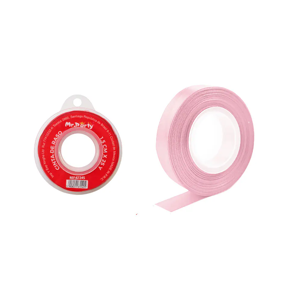 Cinta de raso 1.5cm*25Y rosado claro 1