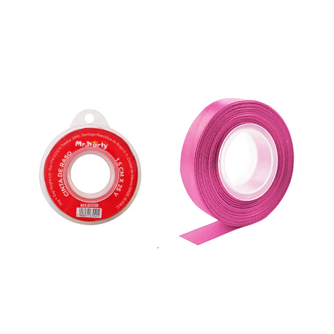 Cinta de raso 1.5cm*25Y fucsia