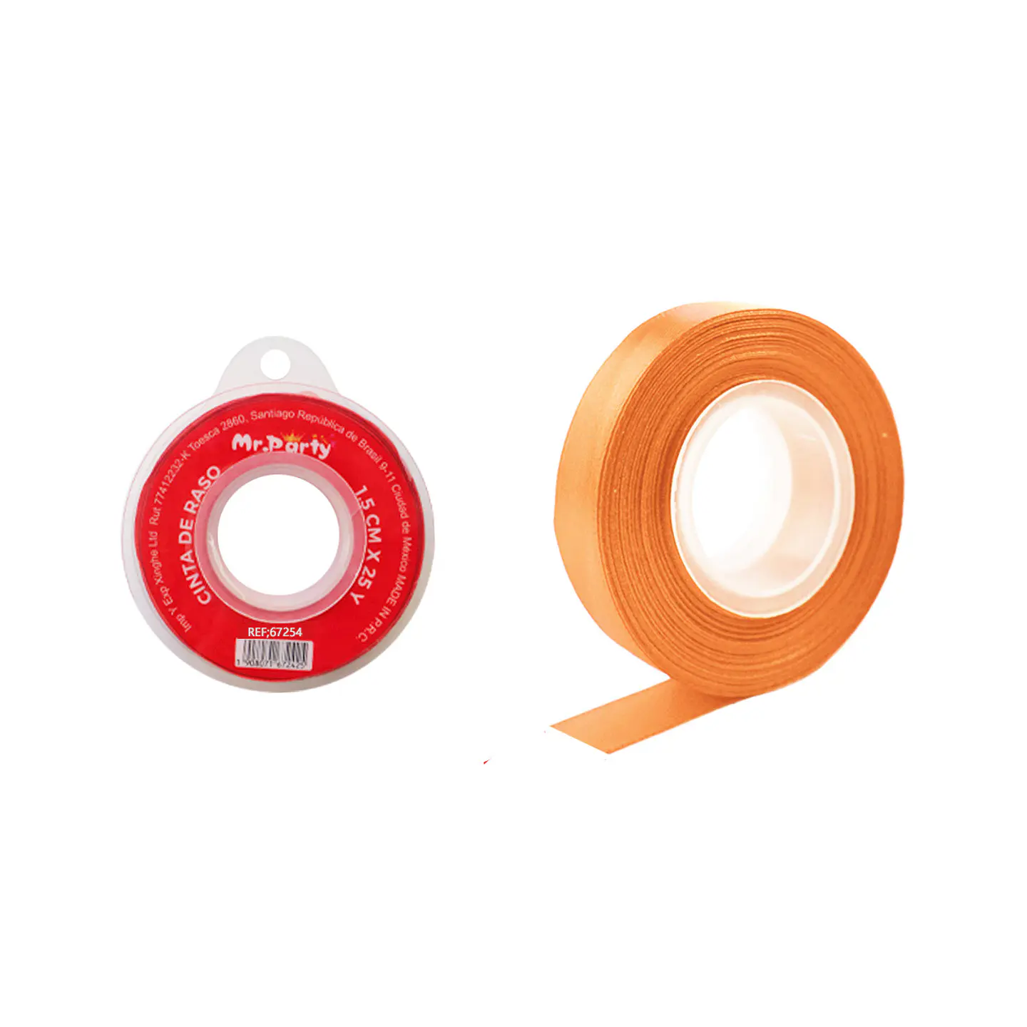 Cinta de raso 1.5cm*25Y naranja 1