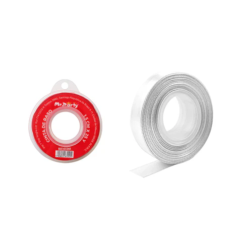 Cinta de raso 1.5cm*25Y blanco