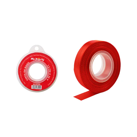 Cinta de raso 1.5cm*25Y rojo intenso