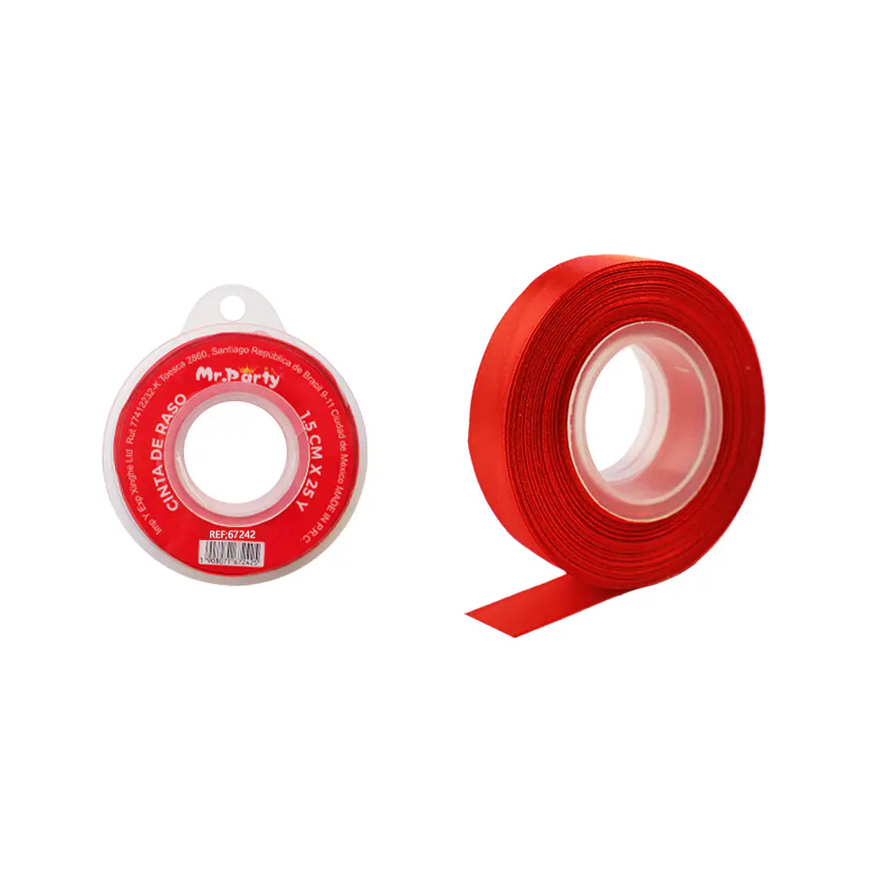 Cinta de raso 1.5cm*25Y rojo intenso 1