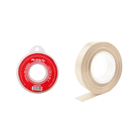 Cinta de raso 1.5cm*25Y beige