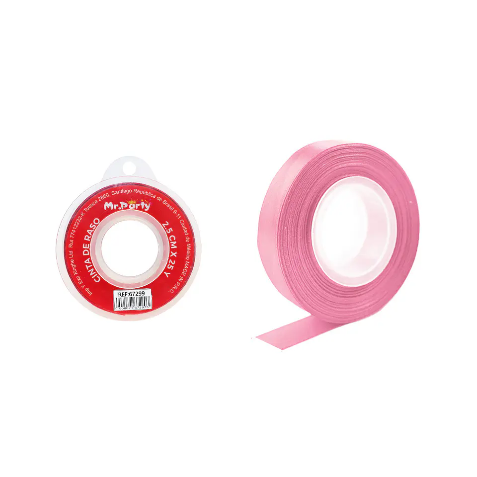 Cinta de raso 2.5cm*25Y rosado 1